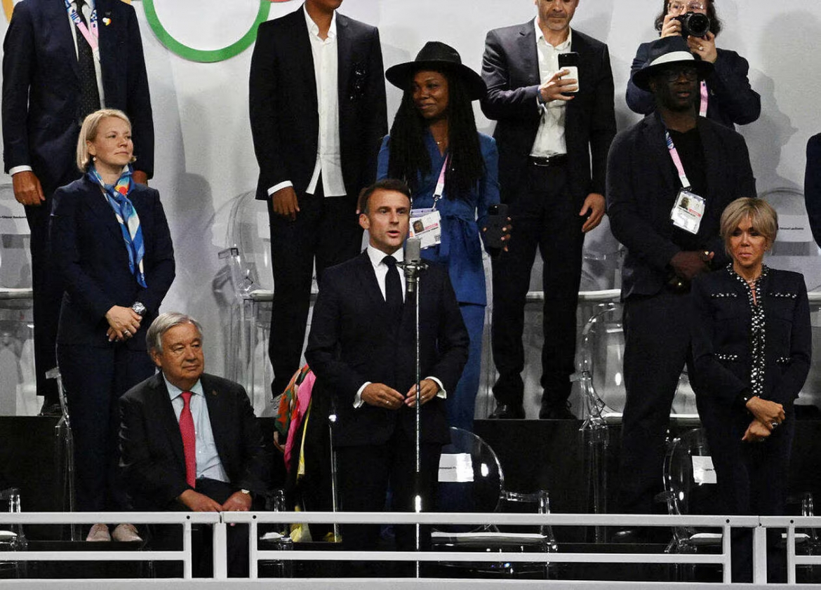 Tổng thống Pháp Emmanuel Macron tuyên bố khai mạc Thế vận hội mùa hè Paris 2024. Ảnh: Ouest-France