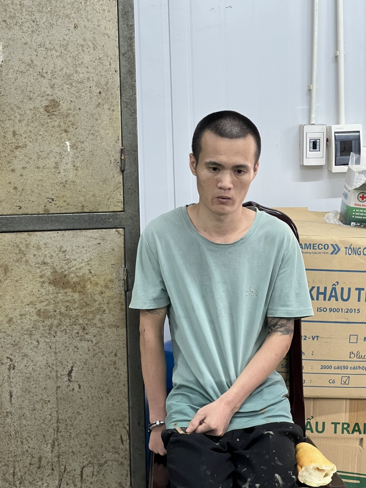 Đối tượng Phạm Công Quyết Tâm tại cơ quan công an