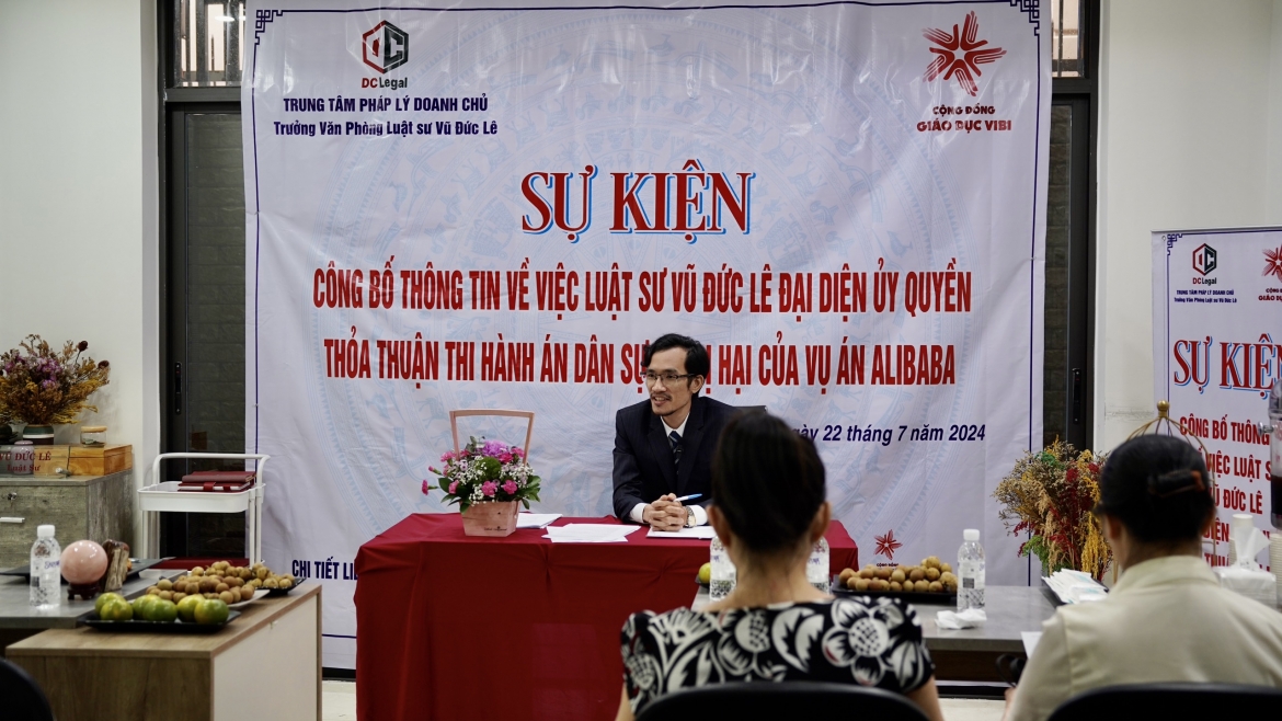 Văn phòng luật sư nhận uỷ thác của Nguyễn Thái Luyện thiết lập, công bố số hotline để tìm bị hại, thoả thuận thi hành án vụ án Alibaba. (Ảnh: Tỷ Huỳnh)
