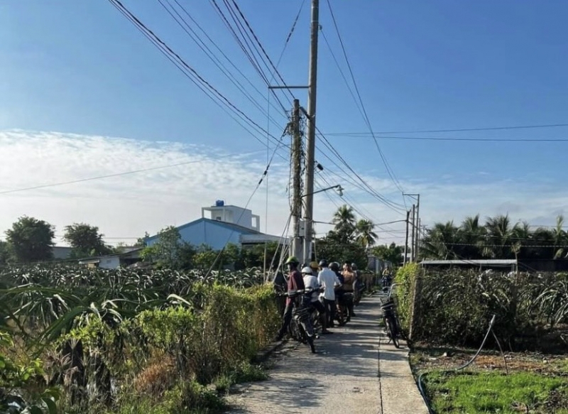 Hiện trường nơi xảy ra vụ án mạng.