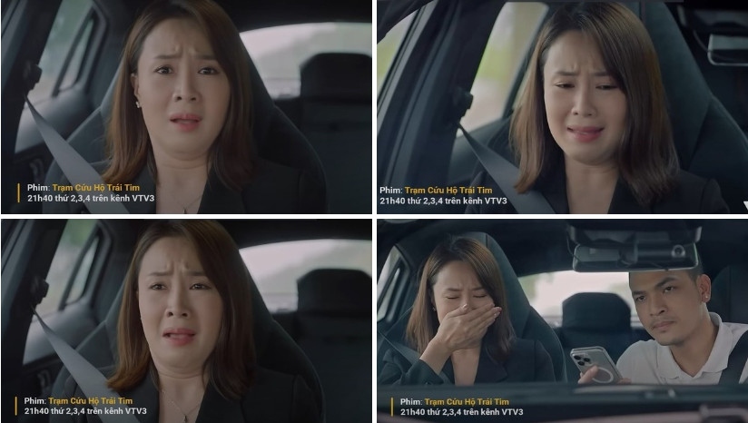 Phân cảnh khóc vì lo cho người yêu của Ngân Hà cũng nhận không ít gạch đá từ cư dân mạng.