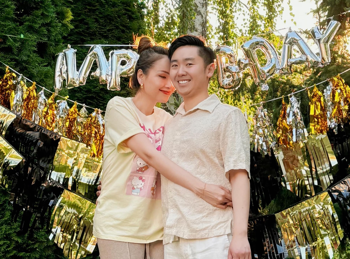 Hoa hậu Diễm Hương tổ chức buổi cắm trại, làm tiệc nướng ngoài trời, mừng ông sinh nhật ông xã David Lieu.