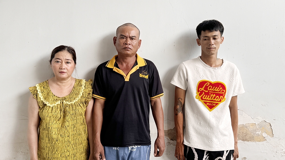 3 đối tượng Trương Thị Diễm Thúy, Mau Văn Quắn, Trương Hoài Phong