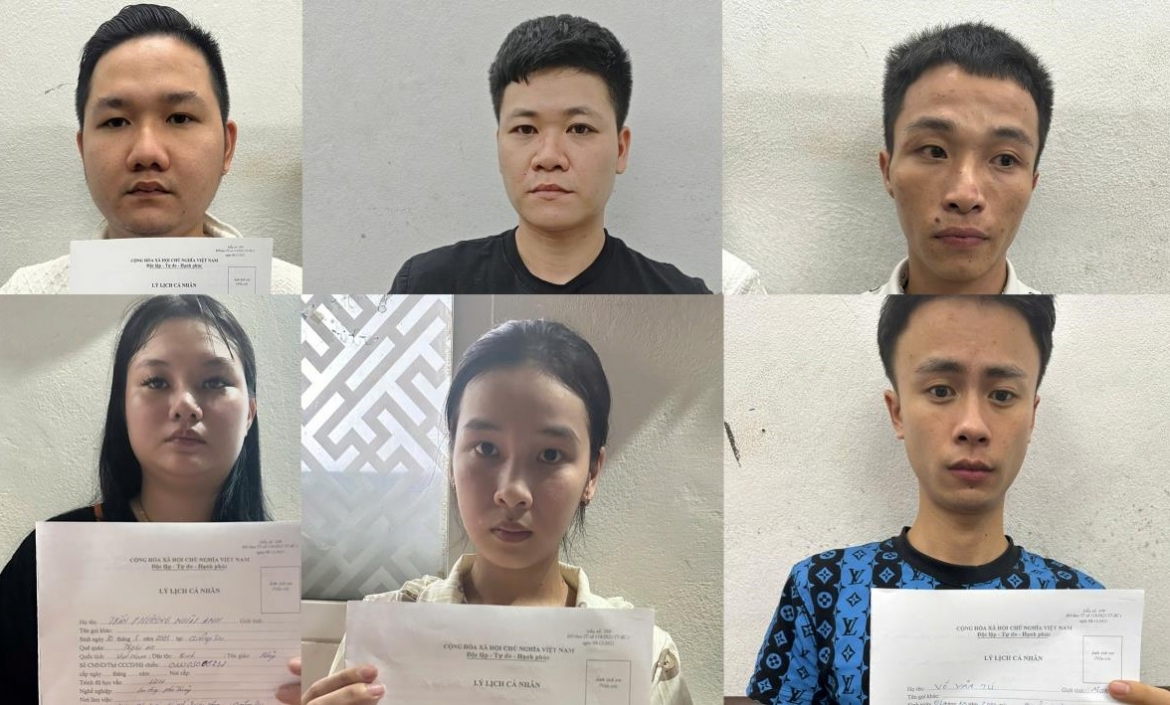 6 đối tượng bị tạm giữ để điều tra.