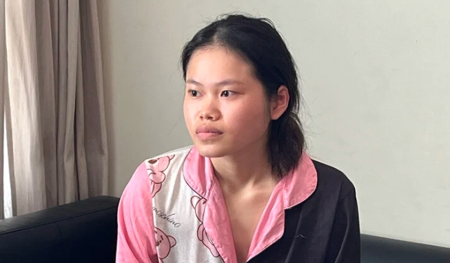 Bị cáo Phạm Huỳnh Nhật Vi lúc bị bắt. (Ảnh Công an cung cấp)