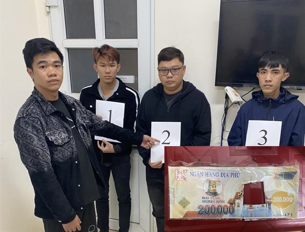 Đường dây dùng tiền âm phủ để lừa bán tiền giả và tang vật.