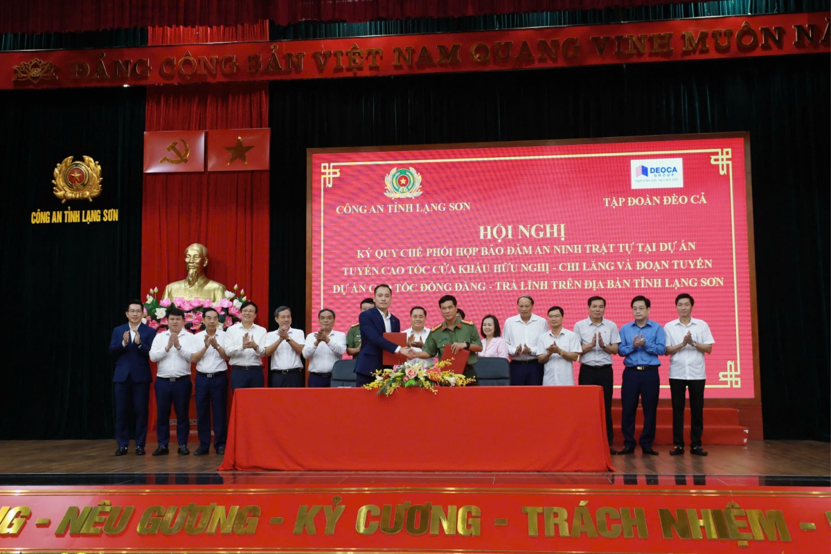 Công an tỉnh Lạng Sơn ký kết quy chế phối hợp bảo đảm an ninh trật tự, phục vụ thi công hai dự án cao tốc trên địa bàn.