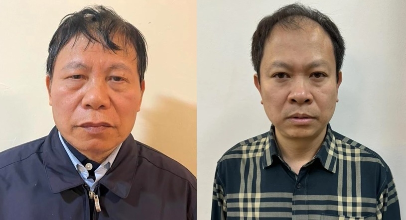 Ông Nguyễn Nhân Chiến và Lã Tuấn Hưng là hai người đã nộp khắc phục số tiền lớn nhất trong vụ án. (Ảnh: Bộ Công an)