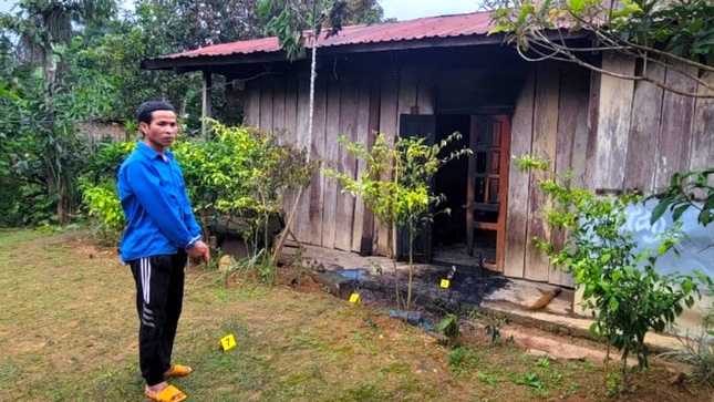 Đối tượng Dô tại hiện trường mà bản thân đã gây án