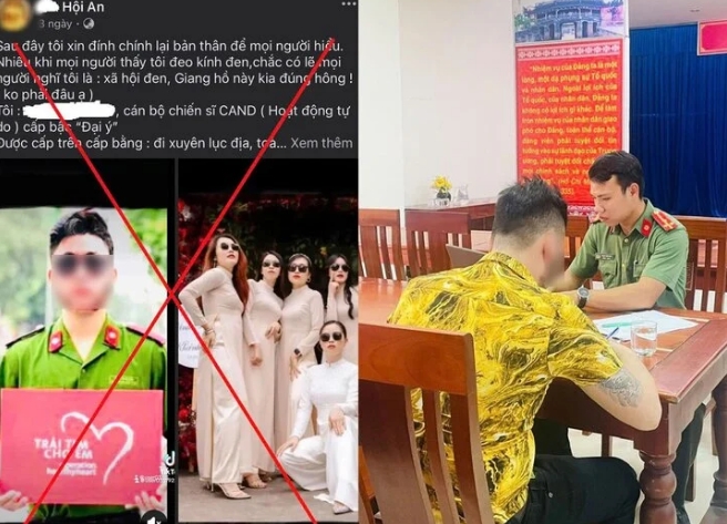 Xử phạt nam thanh niên sử dụng mạng xã hội đăng bài viết kèm hình ảnh cắt ghép trang phục của lực lượng công an. 