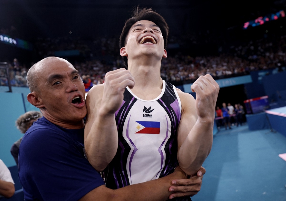Carlos Yulo giành HCV thứ 2 ở Olympic Paris. (Ảnh: Reuters). 