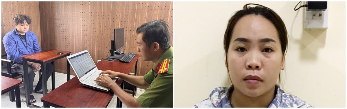 Đối tượng Dương Hồng Thái (trái) và Hồ Thị Kim Thi