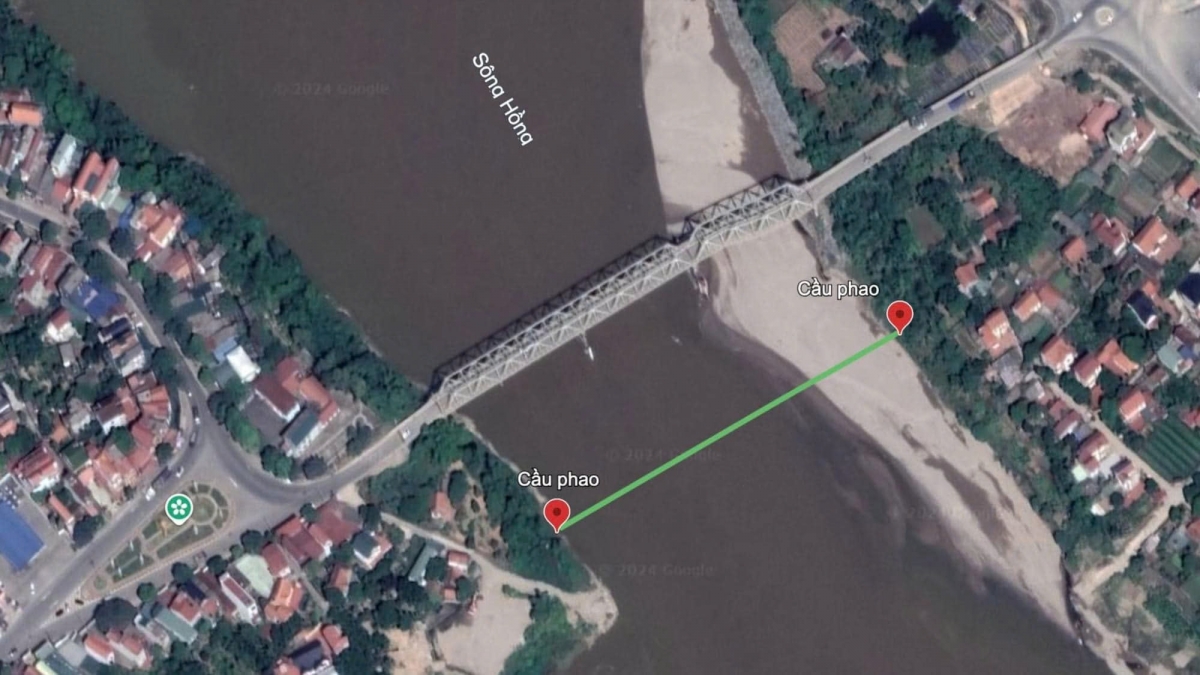 Vị trí dự kiến lắp đặt cầu phao.
