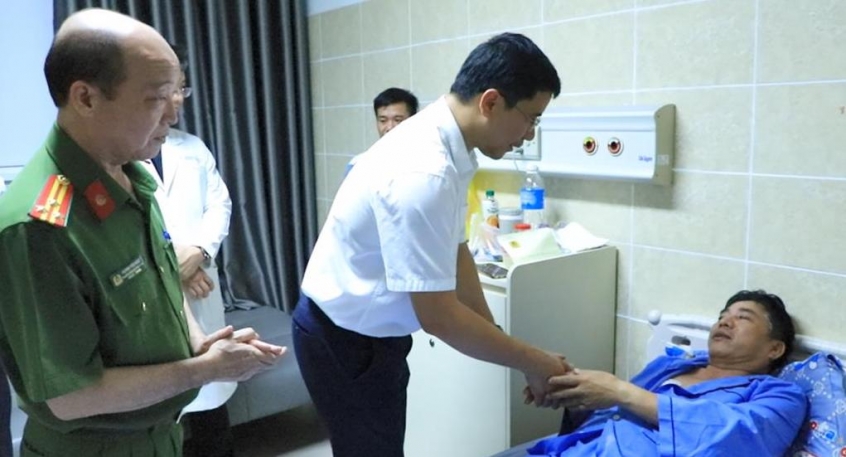 Ông Bùi Văn Hải bị đâm trọng thương sau khi đi hoà giải (Ảnh: Công an tỉnh Đồng Nai)