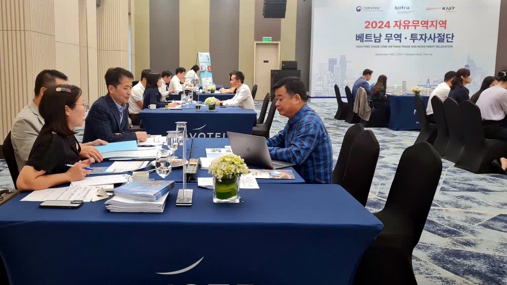 Hơn 60 cuộc giao thương trực tiếp 1:1 diễn ra sôi nổi và thành công, mở ra nhiều cơ hội hợp tác tích cực trong tương lai giữa doanh nghiệp hai nước - Ảnh: KOTRA Hà Nội