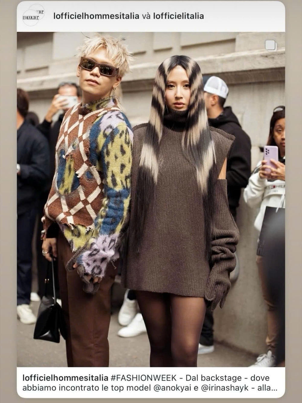 Quỳnh Anh Shyn - Nam Phùng tiếp tục in-top Best Street Style Vogue, được trang Instagram tạp chí thời trang Pause Online và L'Officiel đăng tải 