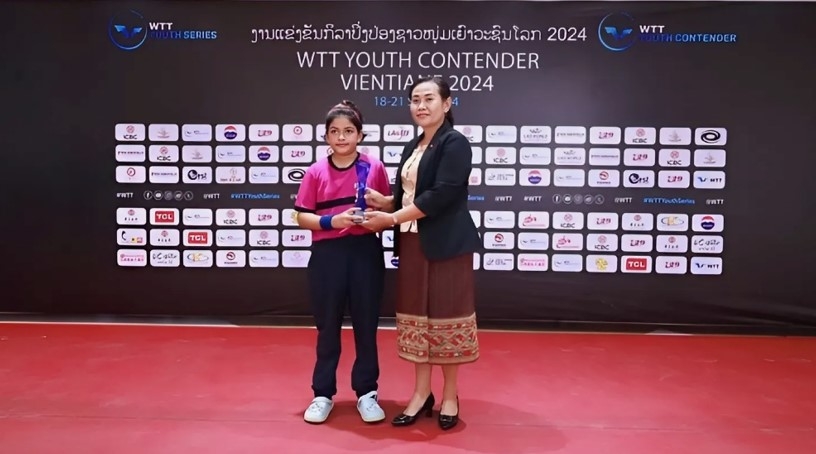 Khyati giành Huy Chương Đồng đơn nữ tại Giải Bóng Bàn Trẻ Thế Giới WTT Youth Contender Vientiane 2024