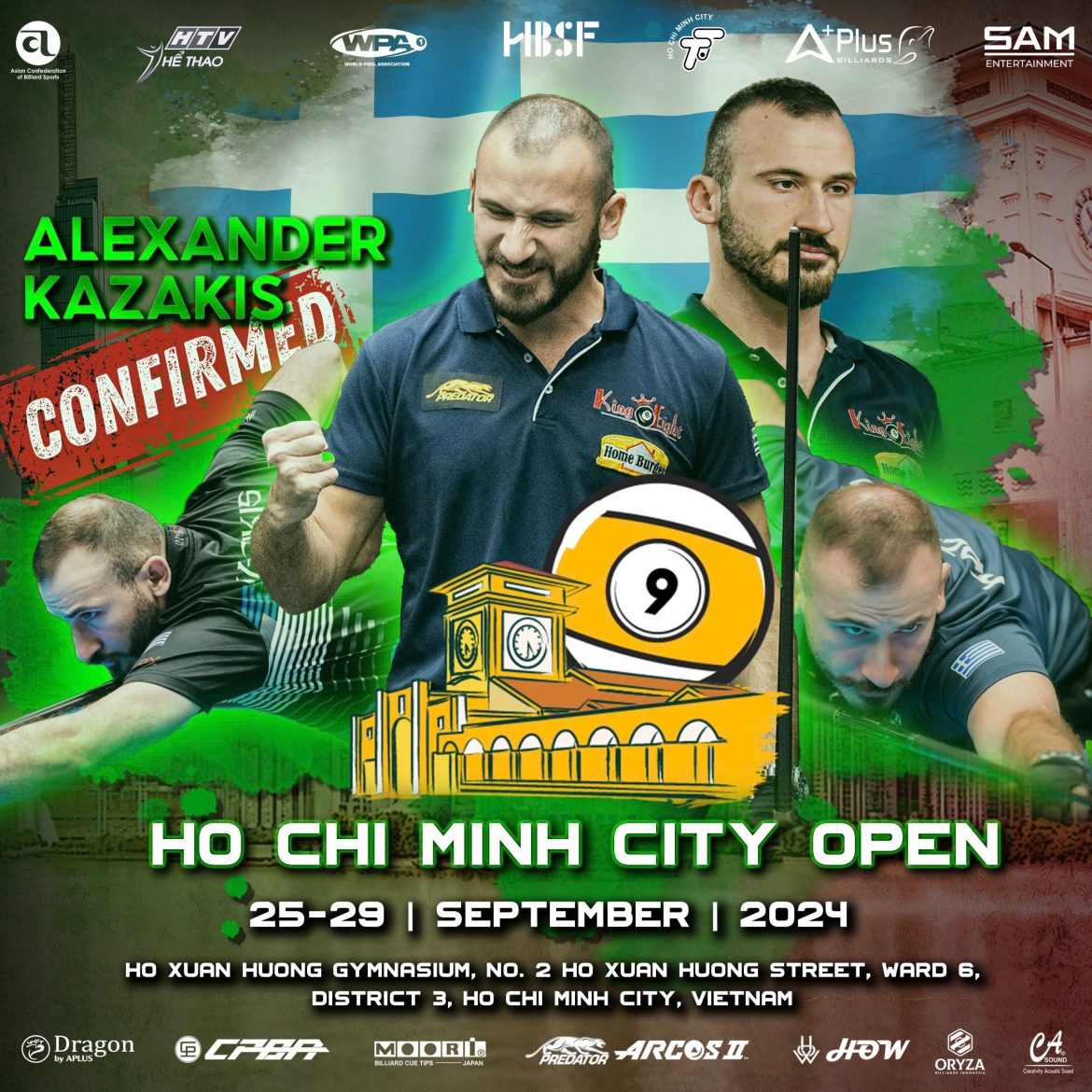 Cơ thủ Alexander Kazakis, siêu sao người Hy Lạp đang xếp hạng 3 thế giới
