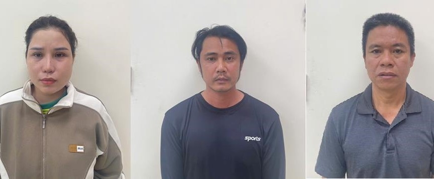 Các đối tượng Thắm, Bằng, Khoa từ trái sang phải (Ảnh: Công an tỉnh Đồng Nai)