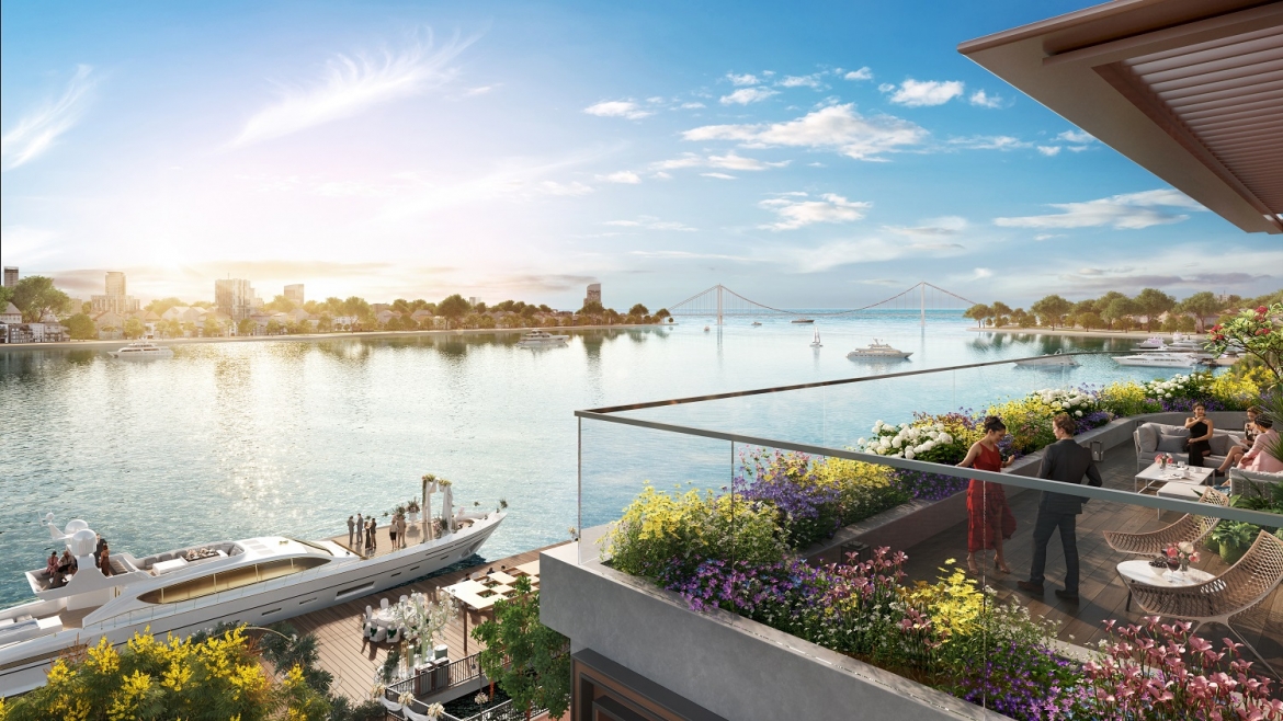 Tầm nhìn đẹp mê mẩn từ ban công căn hộ The Symphony (Ảnh phối cảnh minh họa Sun Property)