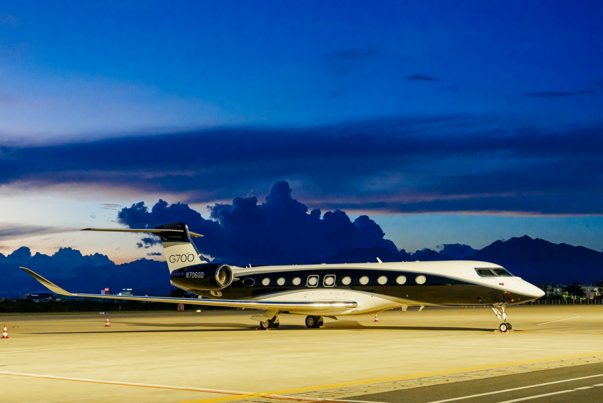 G700- dòng máy bay mới ra mắt năm nay của Gulfstream chở các tỷ phú đến Đà Nẵng.