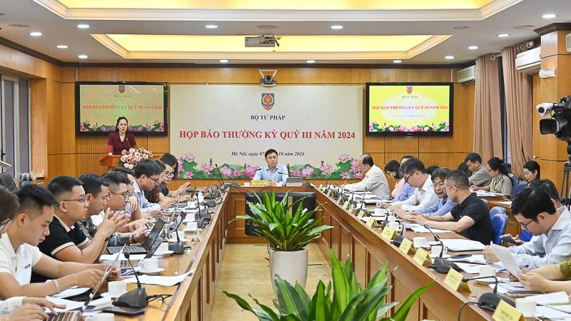 Bộ Tư pháp tổ chức họp báo thường kỳ về công tác tư pháp quý III/2024