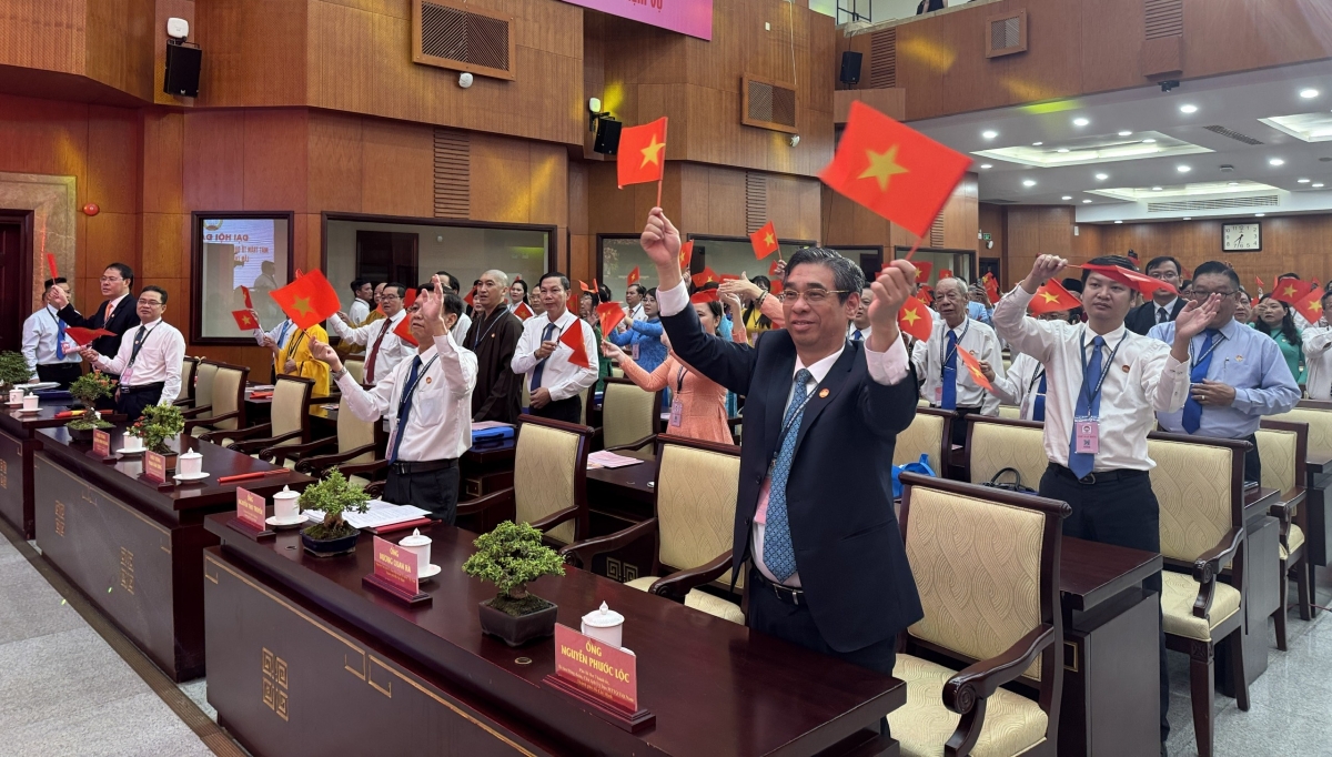 Phó Bí thư Thành ủy, Chủ tịch Uỷ ban MTTQ Việt Nam TPHCM Nguyễn Phước Lộc tại Đại hội (ảnh: L.H)