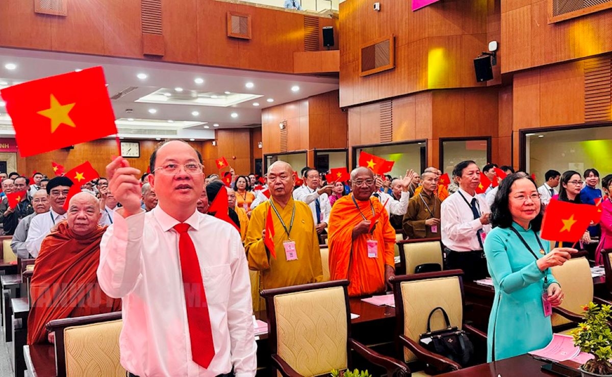 Phó Bí thư Thường trực Thành ủy TP Nguyễn Hồ Hải dự Đại hội (ảnh: L.H)