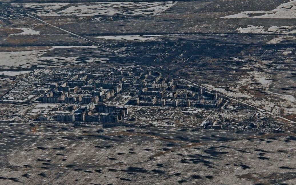 Thị trấn Ugledar tan hoang do giao tranh giữa quân đội Nga và Ukraine. Ảnh: TSN.