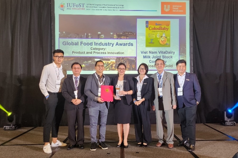 Sản phẩm ColosBaby của VitaDairy là một trong số rất ít các sản phẩm trên thế giới được vinh danh tại IuFoST 21 – Singapore.
