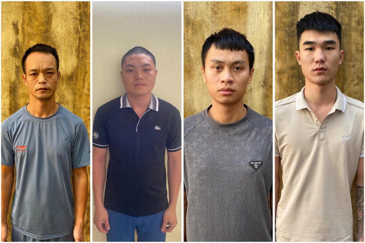 Các đối tượng Cặm, Kiên, Tùng, Long (từ trái qua phải)