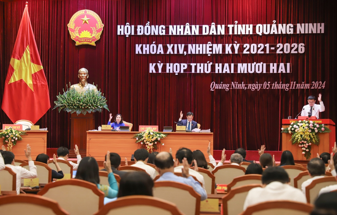 Kỳ họp thứ 22 HĐND tỉnh Quảng Ninh thông qua 11 Nghị quyết quan trọng liên quan đến công tác điều hành phát triển KT-XH trong thời điểm những tháng cuối năm 2024