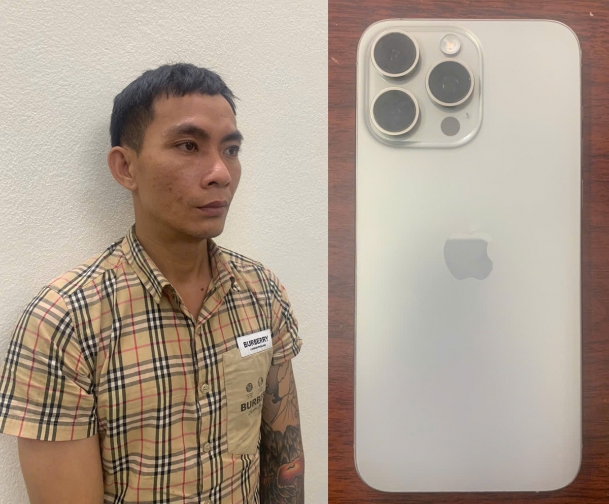 Nguyễn Năm và tang vật thu giữ trong vụ án.