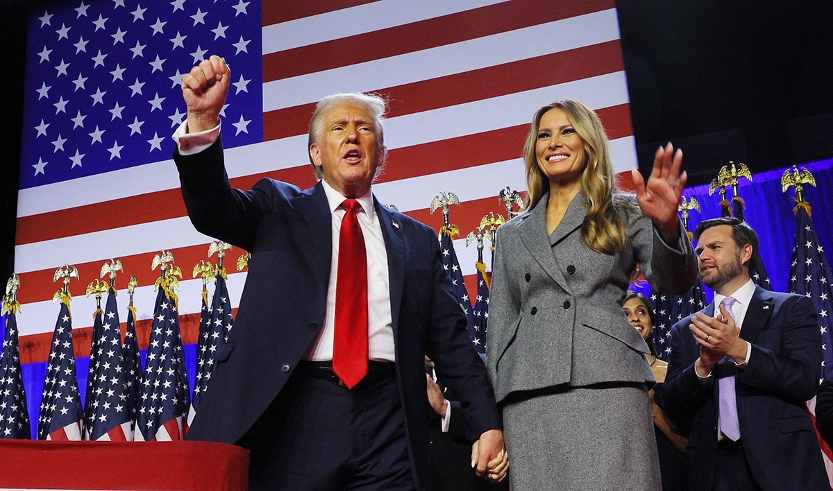 Ông Trump đã có bài phát biểu chiến thắng trước người ủng hộ tại Florida. Ảnh: Reuters