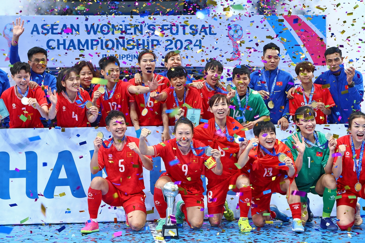 Sau chức vô địch giải Futsal nữ Đông Nam Á 2024, ĐT Futsal nữ Việt Nam hướng tới mục tiêu giành vé dự World Cup trong năm 2025. (Ảnh: AFF). 