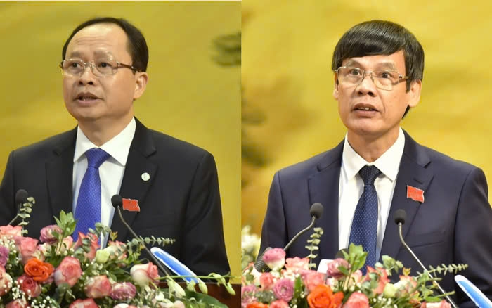 Ông Trịnh Văn Chiến (trái) và ông Nguyễn Đình Xứng. 