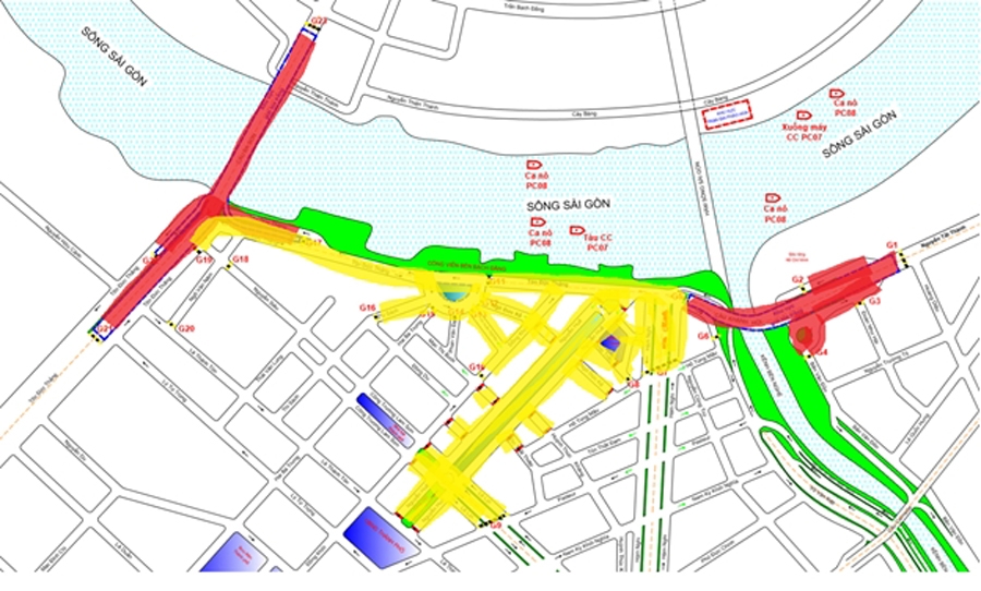 Khu vực cấm lưu thông (Ảnh: Sở GTVT)