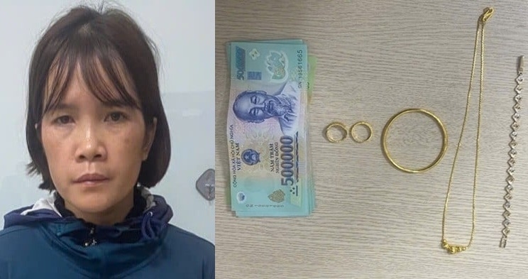 Vũ Thị Hà cùng tang vật