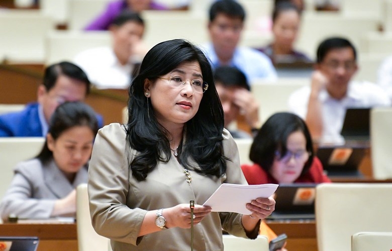 Đại biểu Đàng Thị Mỹ Hương (Đoàn ĐBQH Ninh Thuận). (Ảnh: Media Quốc hội)