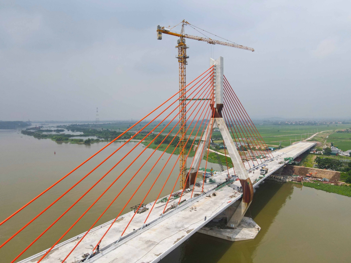 Toàn cảnh cầu Đồng Việt nối Bắc Giang - Hải Dương
