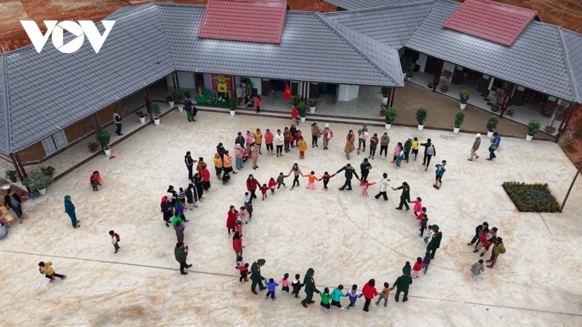 Students begin to have lessons at school and enjoy their playtime together in the area.