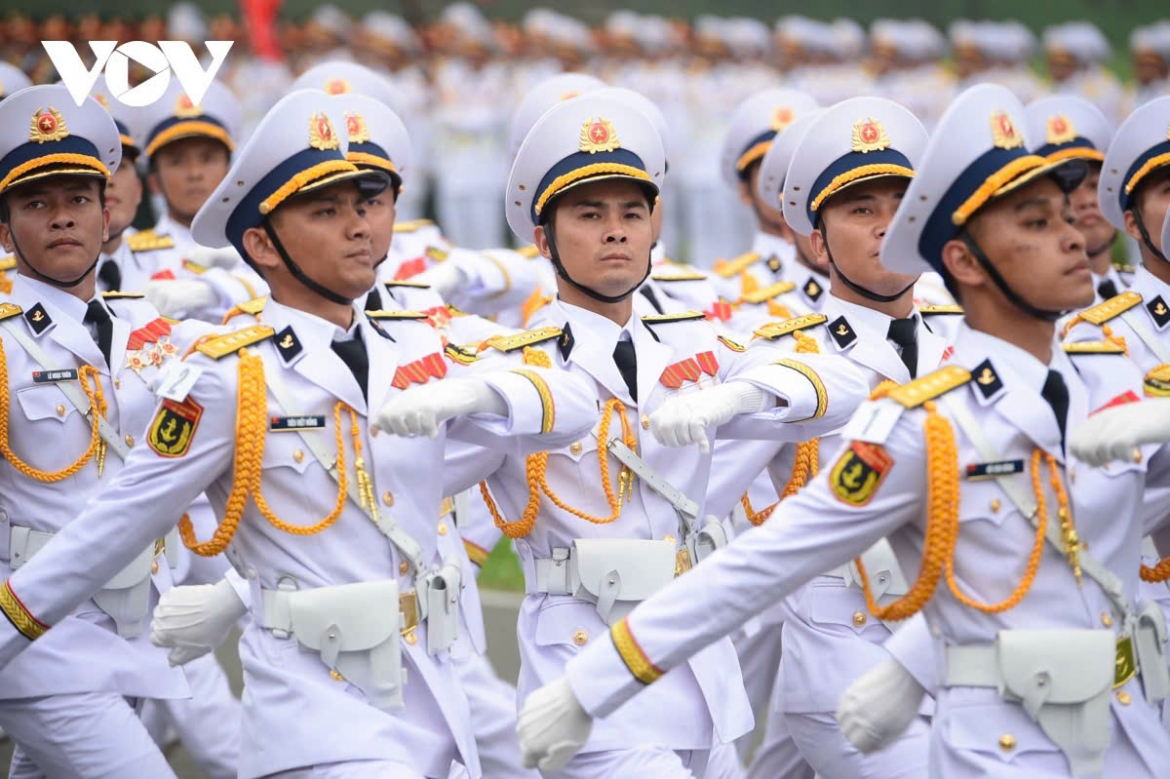 Sỹ quan Hải quân Nhân dân Việt Nam trong Lễ diễu binh kỷ niệm 70 năm Chiến thắng Điện Biên Phủ 