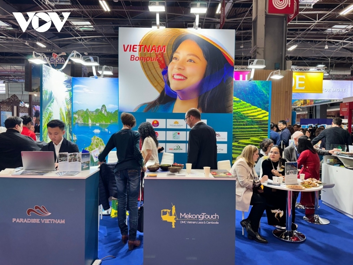 Gian hàng du lịch Việt Nam tại Hội chợ du lịch quốc tế IFTM Top Resa năm 2024. Ảnh: Anh Tuấn/VOV-Paris