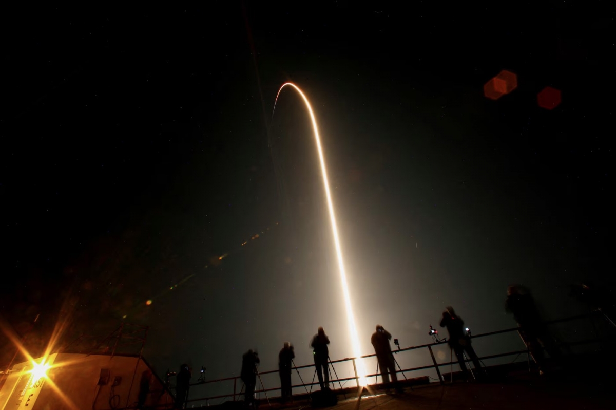 Các phi hành gia SpaceX Crew-8 của NASA là Matthew Dominick, Michael Barratt, Jeanette Epps và nhà du hành vũ trụ Alexander Grebenkin của Roscosmos được đưa lên Trạm vũ trụ quốc tế trên tên lửa SpaceX Falcon 9 từ Trung tâm vũ trụ Kennedy ở Cape Canaveral, Florida ngày 3/3/2024.