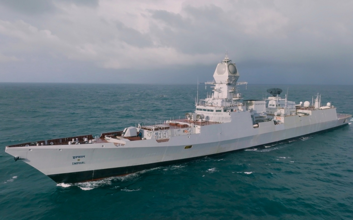 Tàu khu trục Imphal của hải quân Ấn Độ. Ảnh: Chính phủ Ấn Độ.