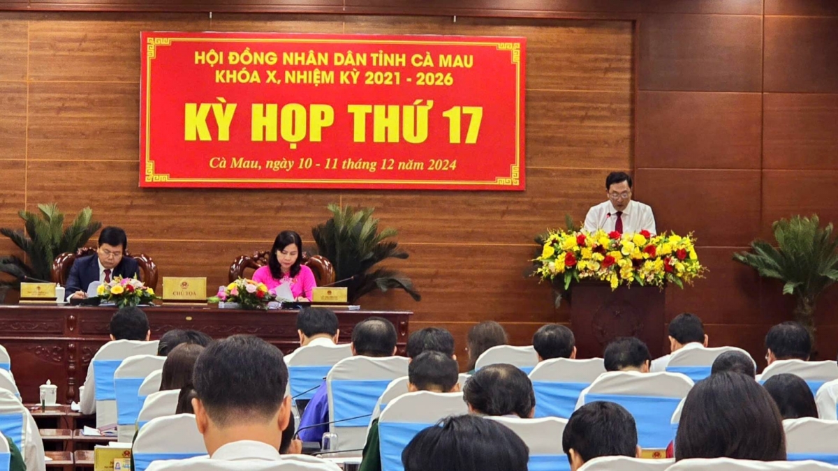 Ông Nguyễn Minh Phụng, Chánh Thanh tra tỉnh báo cáo tại kỳ họp HĐND tỉnh Cà Mau đang diễn ra