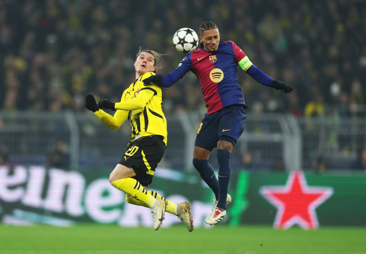 Trận đấu giữa Dortmund vs Barcelona vẫn chưa có bàn thắng (Ảnh: UEFA)