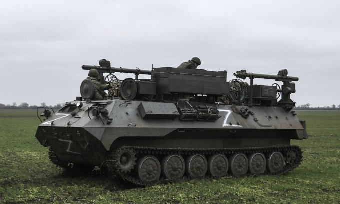 Hệ thống tác chiến điện tử Borisoglebsk-2 Nga triển khai ở tỉnh Zaporizhzhia cuối năm 2022. Ảnh: RIA Novosti