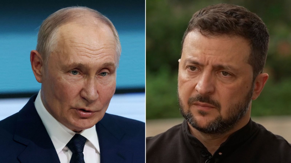Tổng thống Nga Putin và Tổng thống Ukraine Zelensky (Ảnh: Reuters)