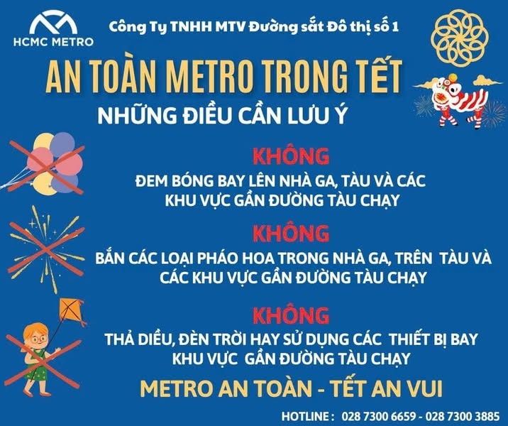 Lưu ý hành khách khi đi tàu metro (ảnh HURC 1)